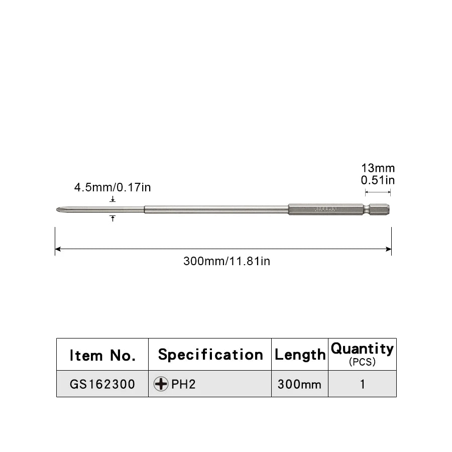 VESSEL-Jeu d'embouts de tournevis pour Phillips et vis à fente, embout magnétique à tête unique, accessoires pour outils à main, série NO.GS16