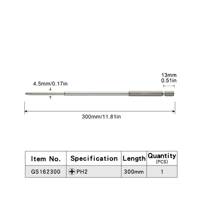VESSEL-Jeu d'embouts de tournevis pour Phillips et vis à fente, embout magnétique à tête unique, accessoires pour outils à main, série NO.GS16