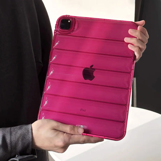 Puffer Bumper Case for iPad Pro, Down Jacket, Just Transparent, Soft Case, iPad Pro 11, 12.9, M2, 2022, 10.9, 10th, Air 4, 5, 12.9, 2018, 2020, 2021