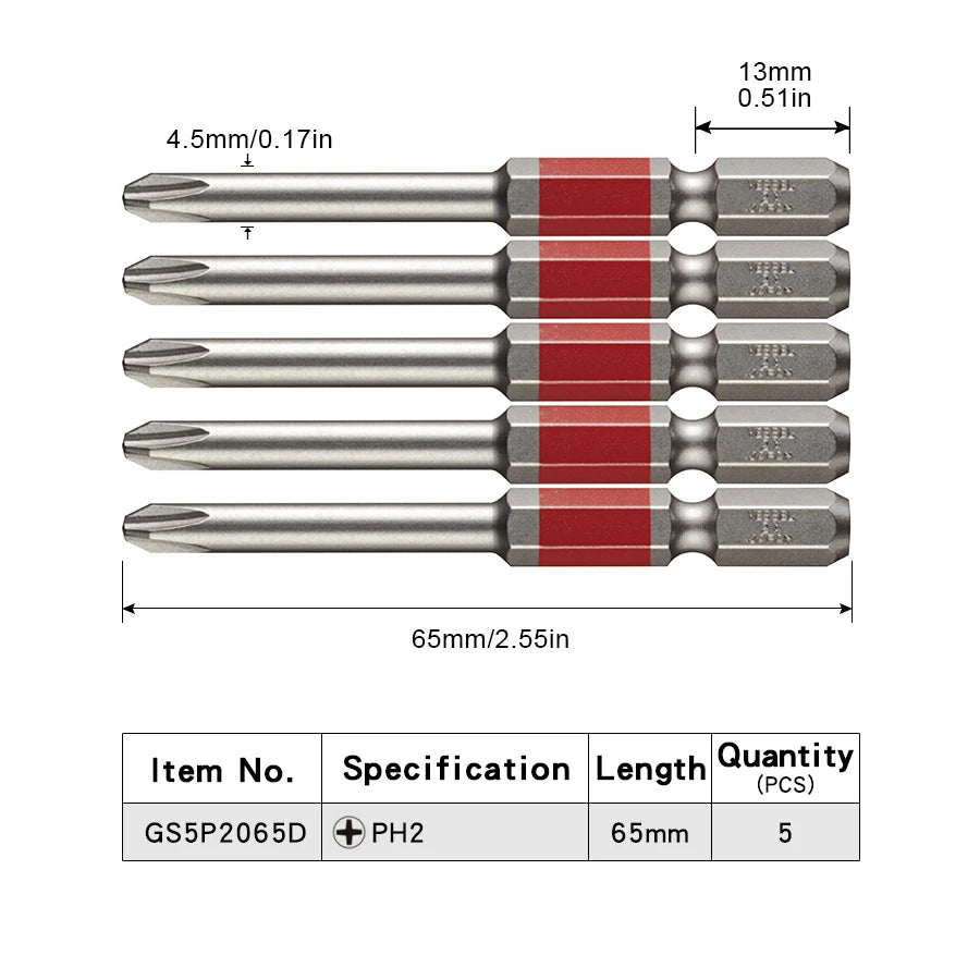 VESSEL-Jeu d'embouts de tournevis pour Phillips et vis à fente, embout magnétique à tête unique, accessoires pour outils à main, série NO.GS16