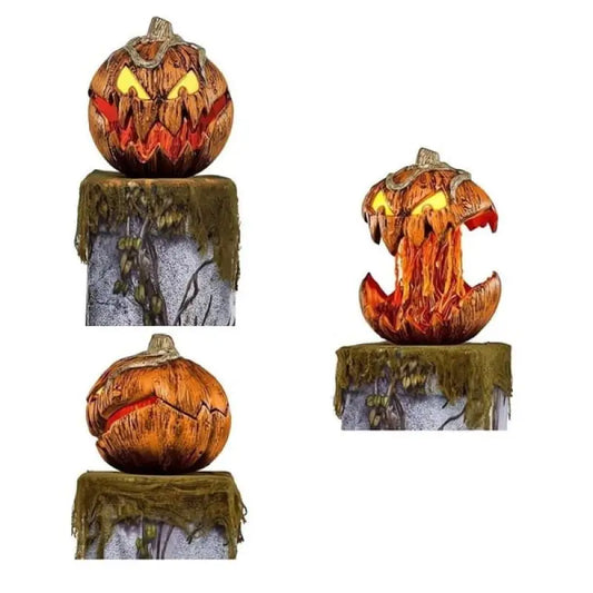 HALLOWEEN-Lanterne à Citrouille TING IC PUMPKIN, Éclairage Fantôme Clignotant, Décor de Parc et Jardin d'Halloween