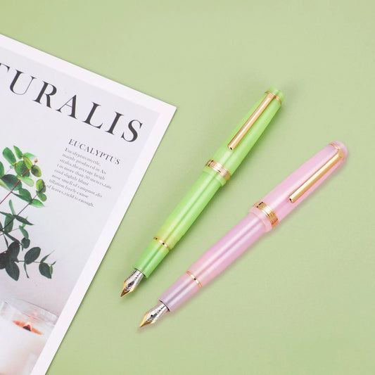 Jinhao-Stylo à plume en acrylique 82 avec clip doré, plume de 0.5mm, rose, vert,