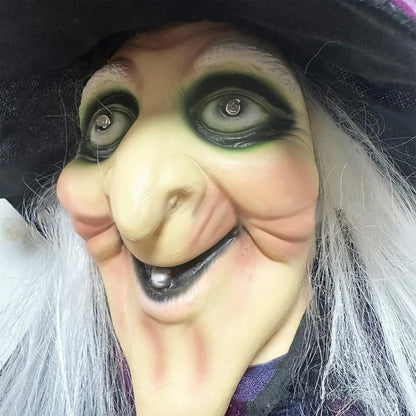 Sorcière lumineuse activée par le son d'halloween, fantôme suspendu, accessoires effrayants pour maison hantée, Bar, salle secrète, cour extérieure, fête dans le jardin