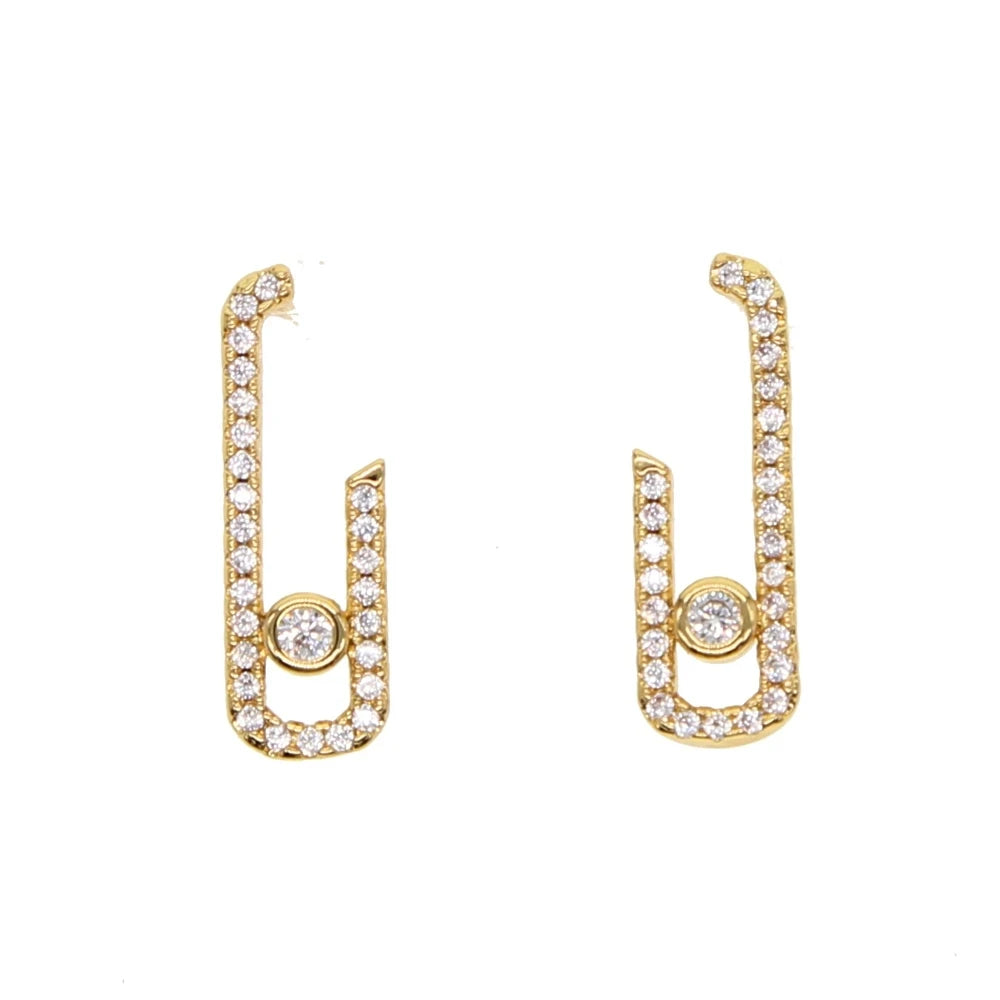 Boucles d'oreilles minimalistes en argent Sterling 925 pour femmes, 1 pièce, sans mouvement, en pierre Cz, bijoux de luxe délicats à la mode