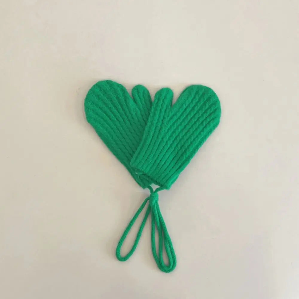 Gants en tricot résistants au froid pour enfants, mitaines chaudes, gants à laçage décontractés, document solide, automne, hiver, nouveau