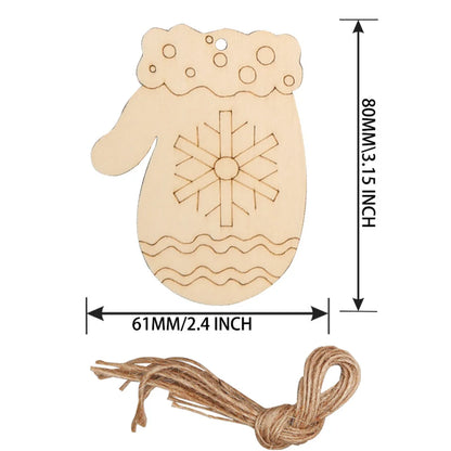 Ornements de confrontation d'arbre de Noël multi-styles, découpes artisanales en bois vierges pour la décoration d'intérieur de bricolage