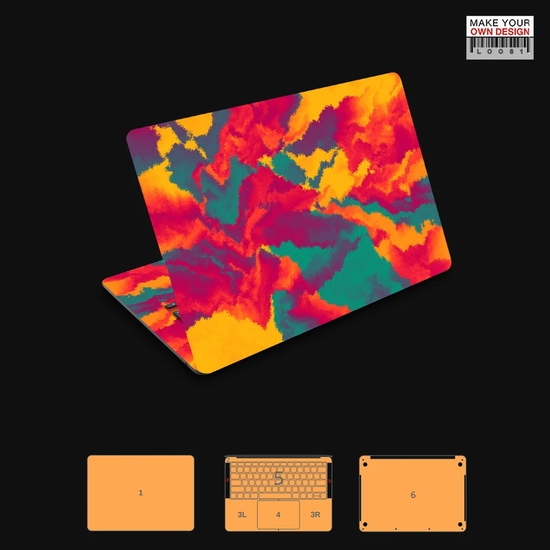 Autocollant de peau coloré pour Macbook Pro 14 2021 2023 2024, protecteur d'écran de peau entièrement dérivé