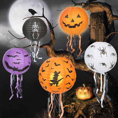 Lanterne en papier pour Halloween, Hangin, fantôme de face mignon, extérieur, décoration intérieure, festival, cadeaux de fête