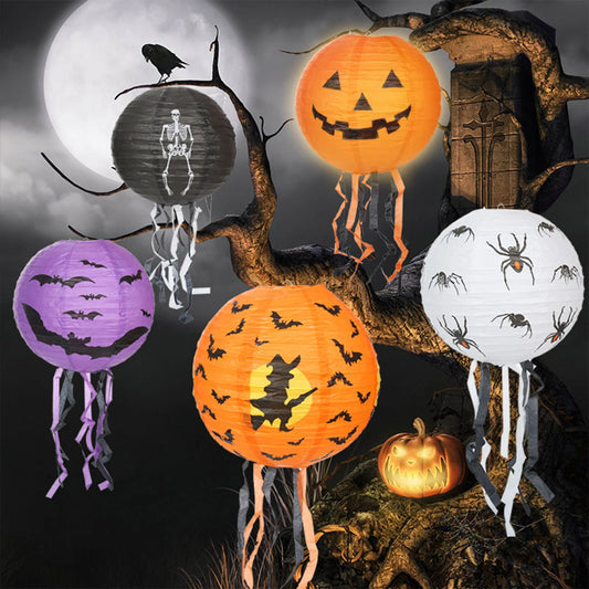 Lanterne en papier pour Halloween, Hangin, fantôme de face mignon, extérieur, décoration intérieure, festival, cadeaux de fête