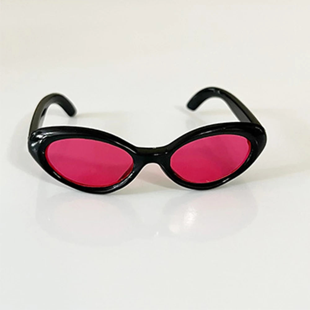 Lunettes de soleil ovales pour poupées en peluche Labubu Kpop idole, accessoires de poupée en plastique à la mode, lunettes mignonnes de décoration