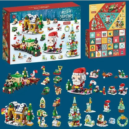 Calendrier de l'Avent de Noël Coffret cadeau Arbre de train de Noël pour enfants Boîte de calendrier de compte à rebours de 24 jours Cadeau de Noël de fête surprise