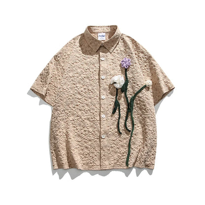 Chemises à manches courtes pour hommes et femmes, chemisier vintage, streetwear décontracté, vêtements Y2K, été