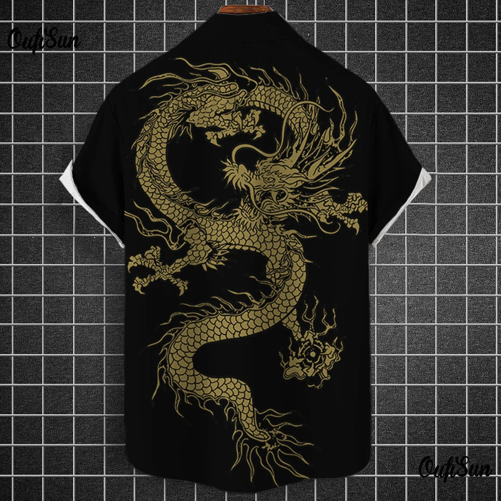 Chemises à manches courtes pour hommes, vêtements graphiques Y-Dragon, chemises 3D, streetwear décontracté, mode, été, déclin, chemisier masculin, 2024