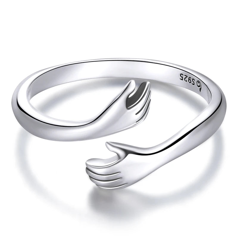 WOSTU-Bagues ajustables en argent regardé 925 pour femme, bijoux originaux empilables, taille ouverte
