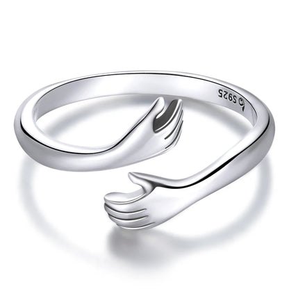 WOSTU-Bagues ajustables en argent regardé 925 pour femme, bijoux originaux empilables, taille ouverte