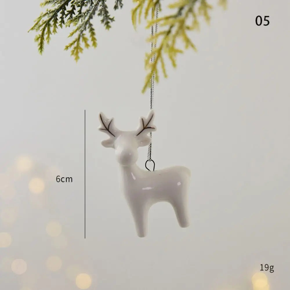 Pendentif de maison en céramique évidée, maison de neige, breloques d'arbre de Noël, décoration de bonne année, cadeaux
