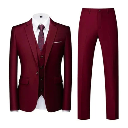 Costume vert clair pour Homme, 3 pièces (veste + pantalon + gilet), noir, gris, rouge, Terno Masculino, mode Slim, taille asiatique M-6XL