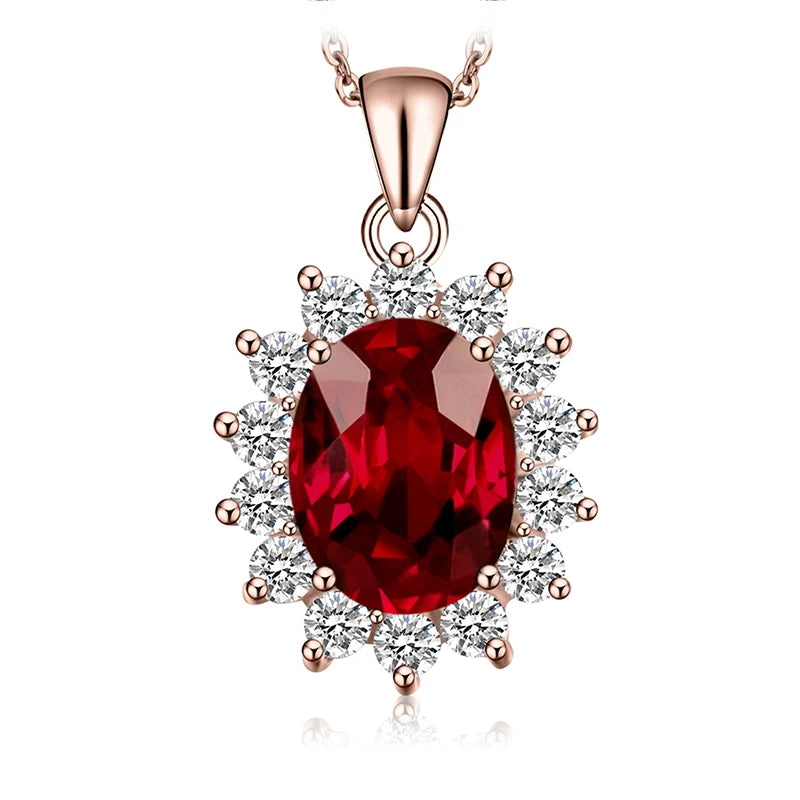 JewelryPalace – collier avec pendentif , en argent Sterling 925, création d'un saphir bleu, rubis, imitation émeraude, sans chaîne