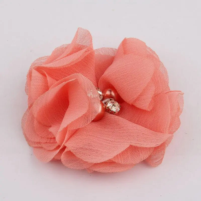 Mini fleurs artificielles en tissu mousseline de soie, 8 pièces, 2 pouces, 35 couleurs, pour Invitation de mariage, décoration de robe