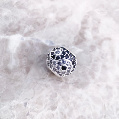 Perles Yin Yang Micro pavé boule breloque pour femmes bricolage fabrication de bijoux fins hommes véritable argent Sterling 925 Europe cadeau