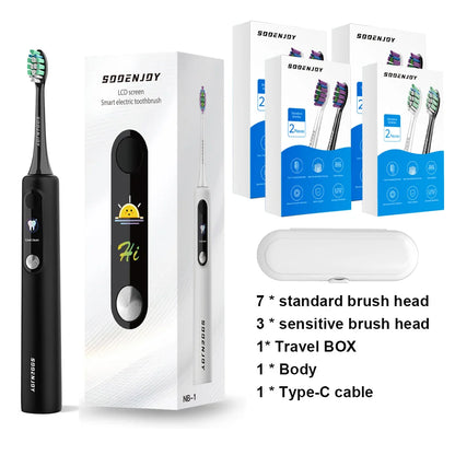 SOOENJOY NB-1 brosse à dents électrique sonique écran LCD intelligent brosse à dents sonique Mode bricolage nettoyeur automatique adulte IPX7 étanche