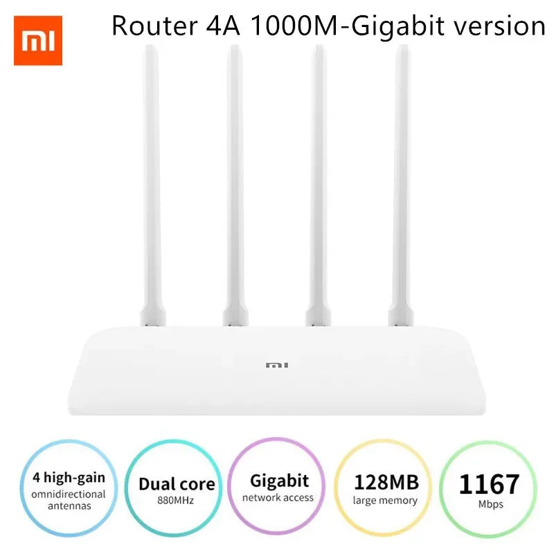 Xiaomi Mi routeur 4A Gigabit Version 2.4GHz 5GHz WiFi 1167Mbps répéteur WiFi 128 mo DDR3 haute Gain 4 antennes extension réseau