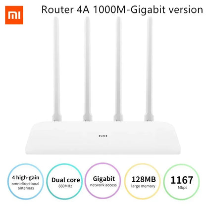 Xiaomi Mi routeur 4A Gigabit Version 2.4GHz 5GHz WiFi 1167Mbps répéteur WiFi 128 mo DDR3 haute Gain 4 antennes extension réseau