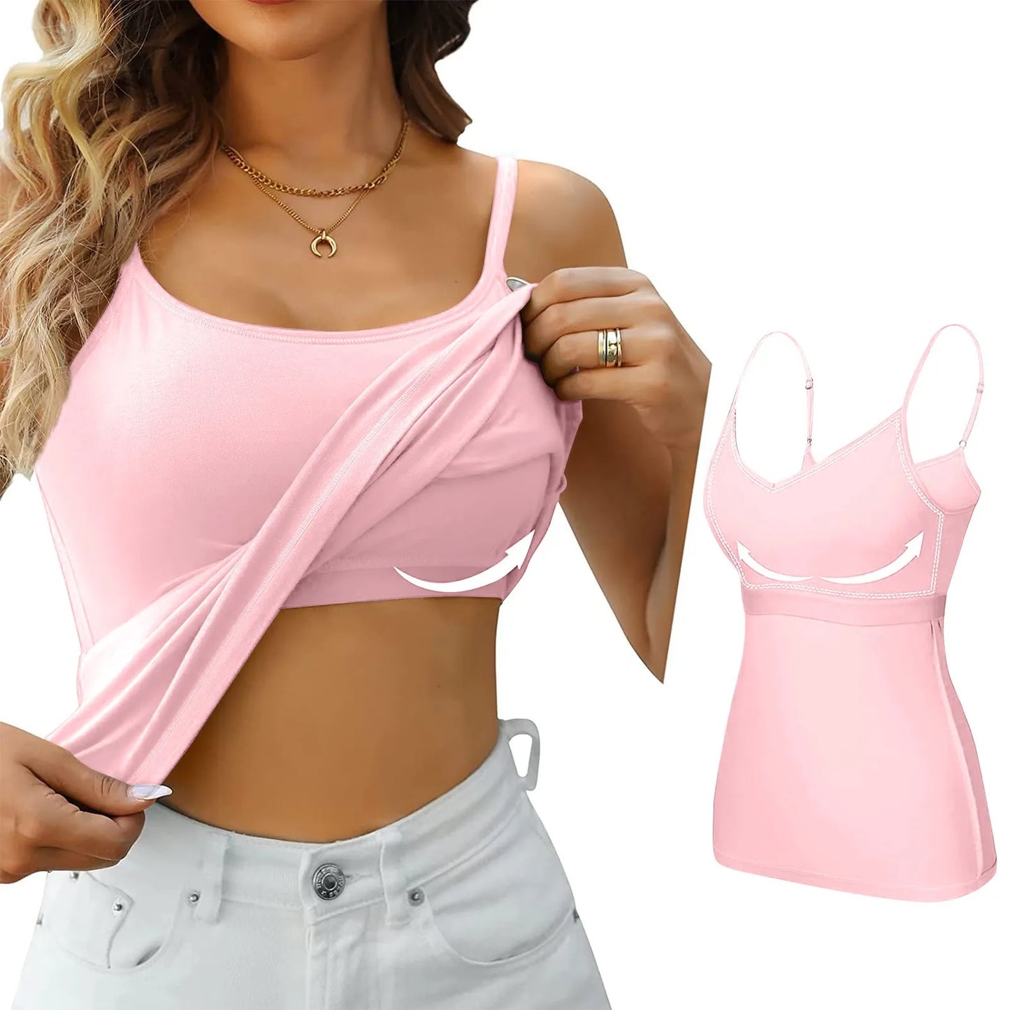 Sous-vêtements pour femmes avec bas et coussinet de poitrine, sans anneau en acier, Sexy, surdimensionné, couleur unie, Camisole polyvalente pour quatre saisons