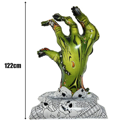Ballon d'halloween géant fantôme citrouille crâne château Film d'aluminium ballon debout pour Halloween fête cour jardin décor effrayant