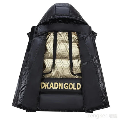 Hiver grande taille manteau hommes court épaissi chaud visage brillant grande taille noir or mode manteau décontracté 190kg 12xl vestes pour hommes