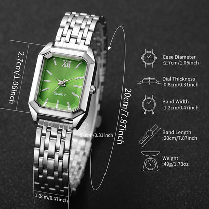 Mode Rectangle femmes montre-bracelet à Quartz décontracté  (sans boîte)