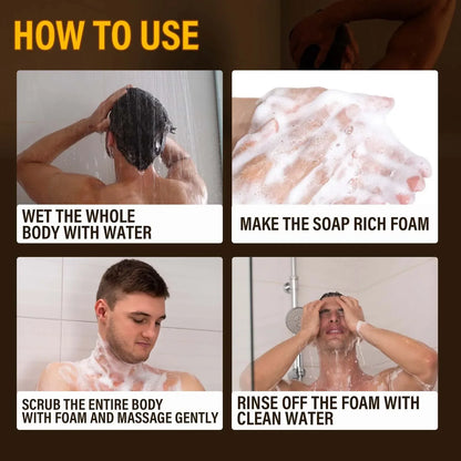 Epimedium Essence Soap 80g Barre de savon de lavage intime pour hommes Savon parfumé masculin Barre de lavage du corps pour parties intimes en profondeur