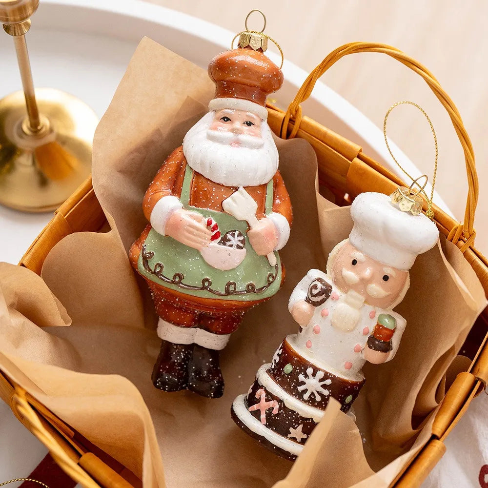 Décor de noël créatif bonhomme en pain d'épice Biscuit crème glacée pendentif arbre de noël père noël ornement suspendu joyeux noël 2025
