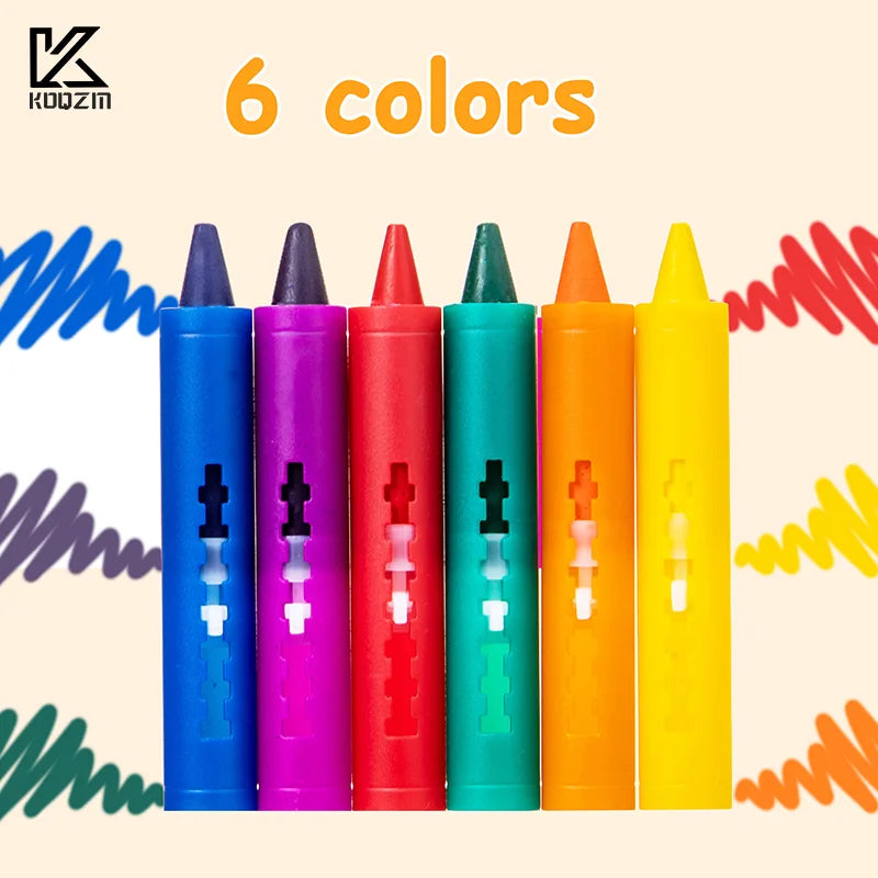 Crayons de bain lavables, 6 pièces, dessin coloré dans la baignoire, faciles à nettoyer, jouet artistique amusant pour enfants, Graffiti, Crayon de salle de bain