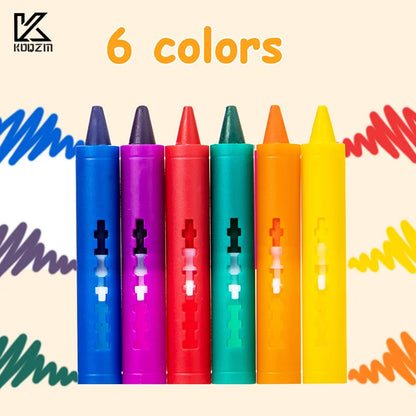 Crayons de bain lavables, 6 pièces, dessin coloré dans la baignoire, faciles à nettoyer, jouet artistique amusant pour enfants, Graffiti, Crayon de salle de bain