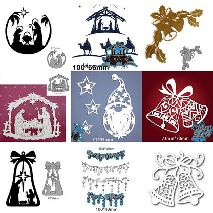 Matrices de découpe en métal cloche de noël, père noël ...