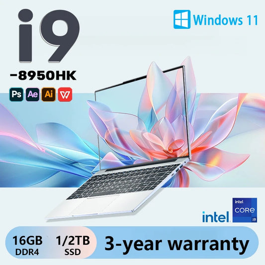 Intel Core i9-8950HK Laptop 16GB RAM 2TB SSD Laptops 1920*1080 Notebook i9-8950hk Laptop 14.1 Inch Office Laptop