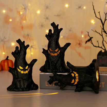 Lanterne fantôme Led pour arbre fantôme, décoration d'halloween, lueur nocturne, visage fantôme, souche d'arbre, atmosphère de Festival, décoration d'horreur