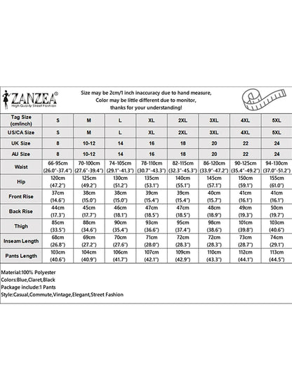 ZANZEA 2025 Pantalon d'été femmes taille haute Baggy Pantalon élégant travail OL Pantalon solide Long Palazzo élégant ample jambe large Pantalon