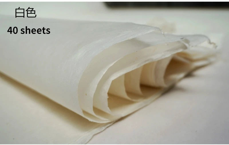 Yaozhai papier de coton fait à la main papier de mûrier rétro papier brut Xuan peinture à moitié mûre papier de calligraphie Yunlong Fiber papier de riz