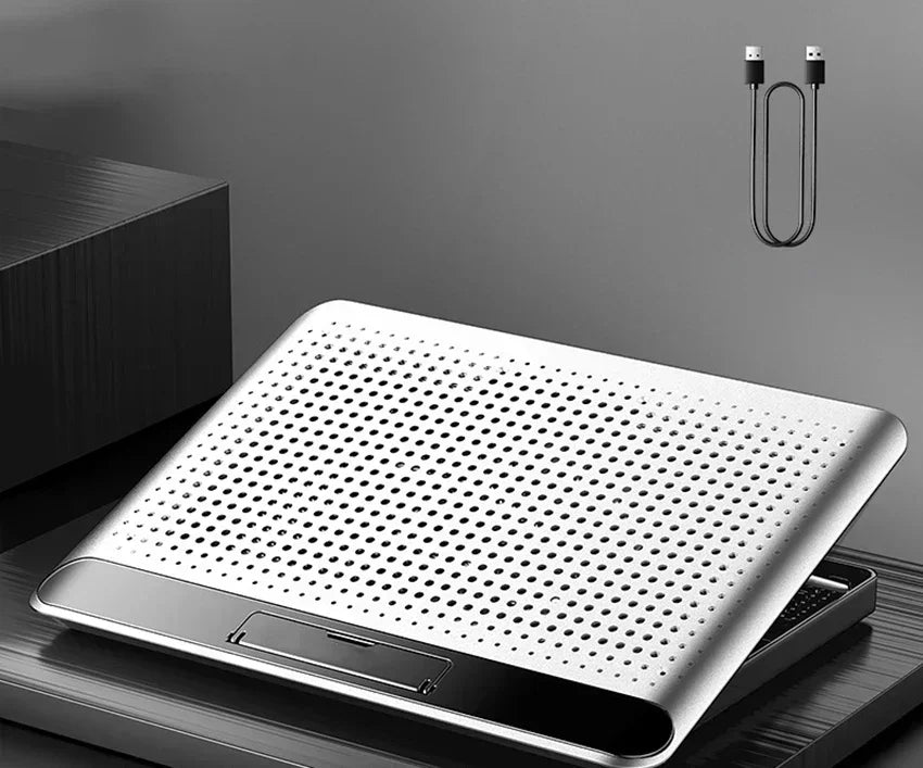 Support de refroidissement pour ordinateur portable à panneau métallique, ventilateur de refroidissement pour ordinateur portable de jeu, tapis de refroidissement pour ordinateur portable de 17 pouces