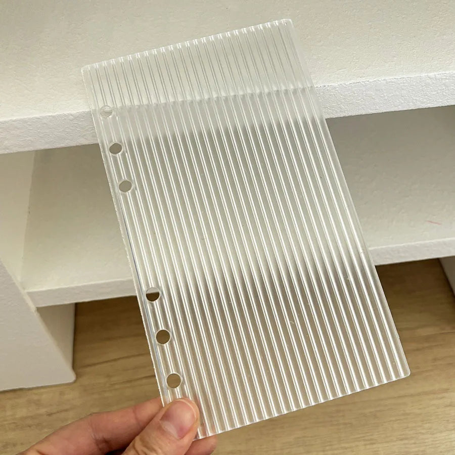 A6 eau ondulation ligne épaisse acrylique feuilles mobiles classeur couverture bricolage