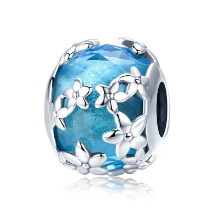 100% argent Sterling 925 véritable 10 couleurs breloque coeurs radieux en cristal pour Bracelet