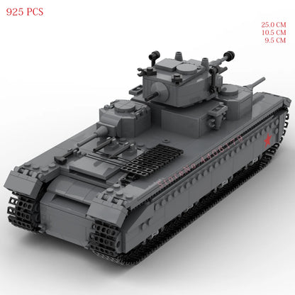 Militaire chaud seconde guerre mondiale armée de l'union soviétique T-35 char lourd bataille moscou armes de guerre équipement bloc de construction modèle brique jouets pour cadeau