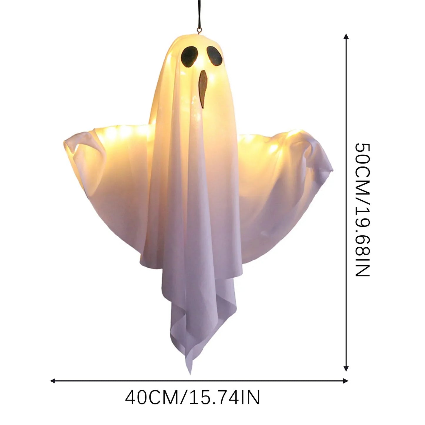 Décorations suspendues fantômes d'halloween, 50x40cm,