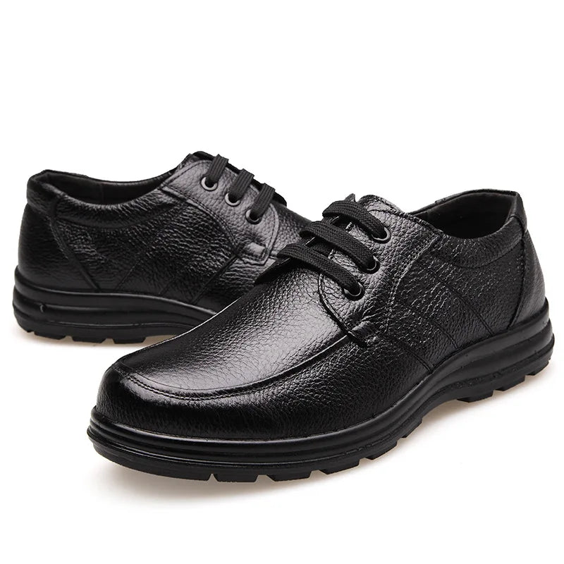 Chaussures en cuir véritable hommes plat mode hommes chaussures richelieu décontractées marque chaussures pour homme doux confortable noir ZH740