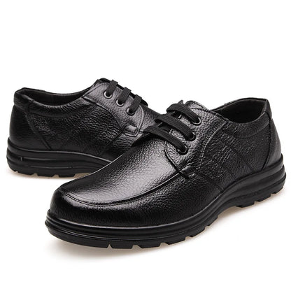 Chaussures en cuir véritable hommes plat mode hommes chaussures richelieu décontractées marque chaussures pour homme doux confortable noir ZH740
