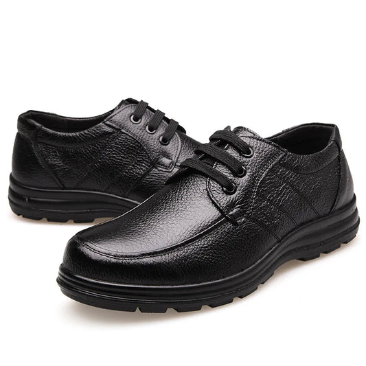 Chaussures en cuir véritable hommes plat mode hommes chaussures richelieu décontractées marque chaussures pour homme doux confortable noir ZH740