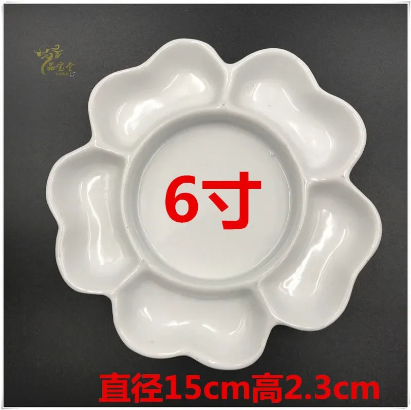 Jingdezhen – Palette en céramique fleur de prunier, plateau de peinture à l'aquarelle, Gouache, fournitures professionnelles de niveau d'artiste, multi-spécifications