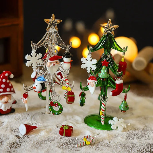 Ornements en verre pour arbre de noël en cristal, décoration de maison, série de noël, décorations de salle en cristaux pour cadeau